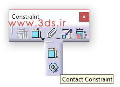 ابزار Contact Constraints در جعبه ابزار Constraint کتیا