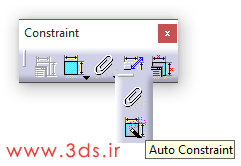 ابزار Auto Constraints در جعبه ابزار Constraint کتیا