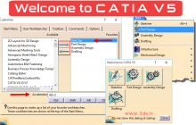 آموزش فعال کردن پنجره Welcome to CATIA V5
