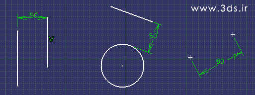 قید Distance (فاصله) در محیط Sketcher نرم افزار کتیا