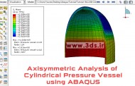 تحلیل تقارن محوری مخزن استوانه‌ای تحت فشار توسط آباکوس