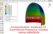تحلیل تقارن محوری مخزن استوانه‌ای تحت فشار توسط آباکوس