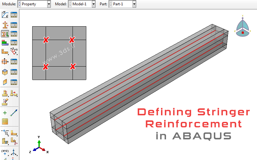 مدل‌سازی میله‌های تقویتی در سازه توسط نرم‌افزار آباکوس