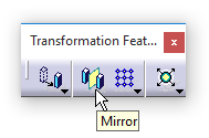جعبه ابزار Transformation Features کتیا و دستور mirror