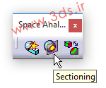 دستور Sectioning جعبه‌ابزار Space Analysis در محیط طراحی مونتاژ نرم‌افزار CATiA