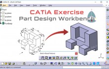 طراحی و مدل‌سازی سه‌بعدی در محیط Part Design نرم‌افزار CATIA - تمرین اول
