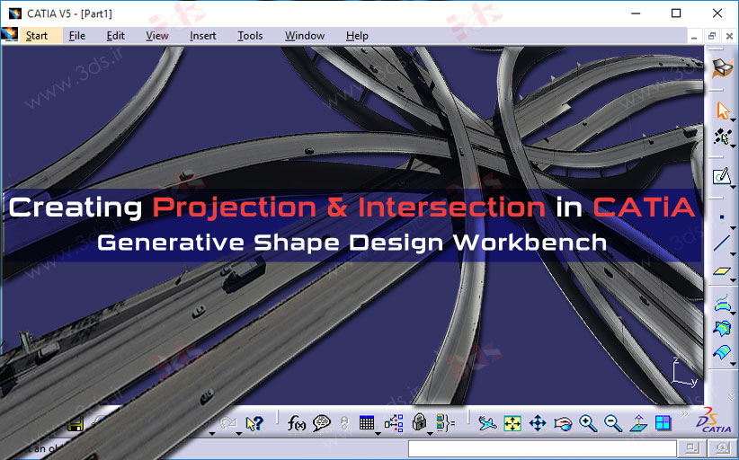 ابزارهای Projection و Intersection در محیط Generative Shape Design نرم‌افزار کتیا