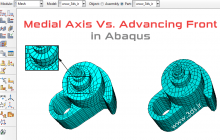 مقایسه الگوریتم‌های Medial Axis و Advancing Front در مش‌بندی آباکوس