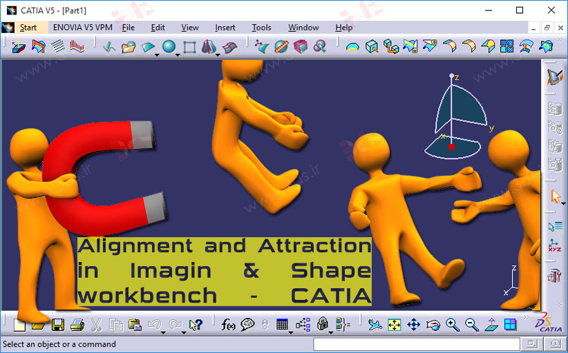 ابزار Alignment و Attraction در محیط Imagine & Shape نرم‌افزار کتیا